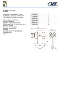 Ankurduse seekel 16mm 5/8" HDG