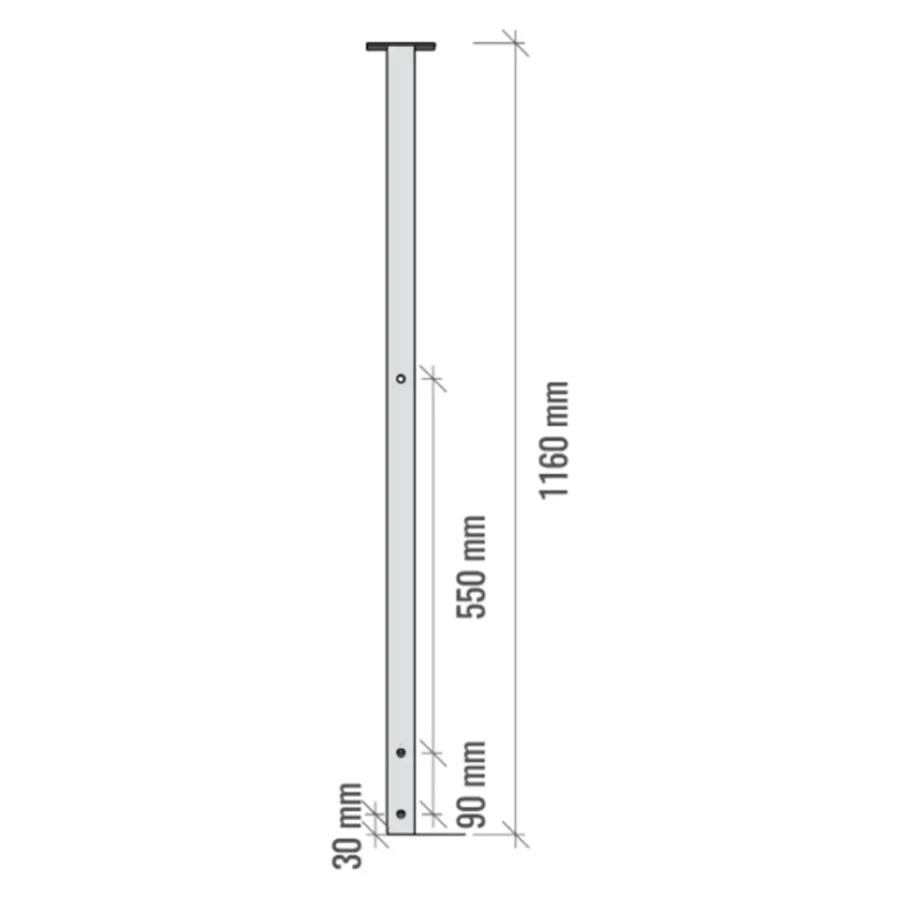 Kvaliteetne galvaniseeritud terasest raamiga 180 cm puitpiire ujuvsildadele.