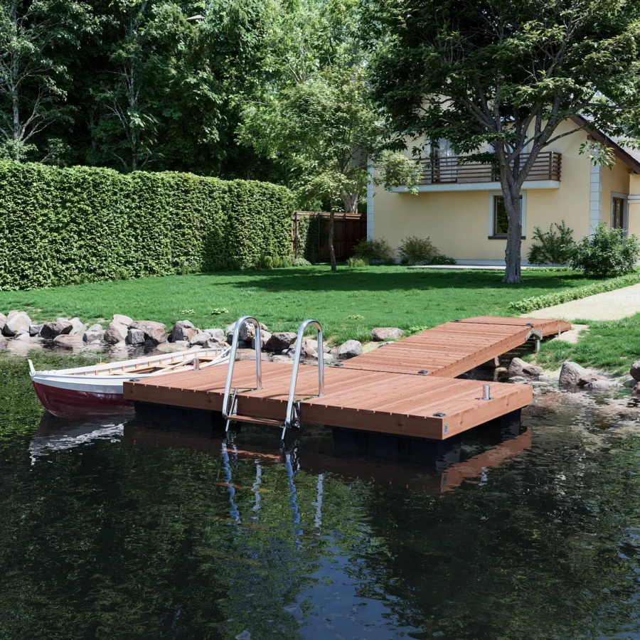 CUUT 153-3 ujuvsild käigusillaga – 2,0×3,5 m pontoonsild puidust laudisega