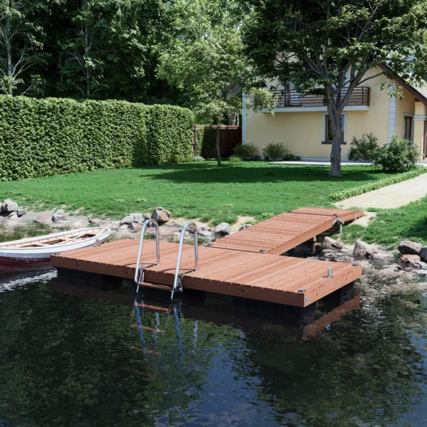 CUUT 154-3 ujuvsild käigusillaga – 2,0×4,5 m pontoonsild puidust laudisega