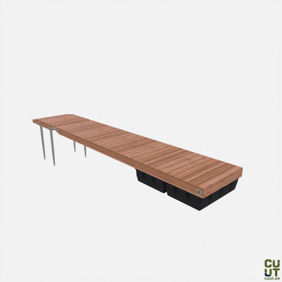 CUUT 241-5 ujuvsild 1,2×5,0 m – pontoonsild puidust laudisega