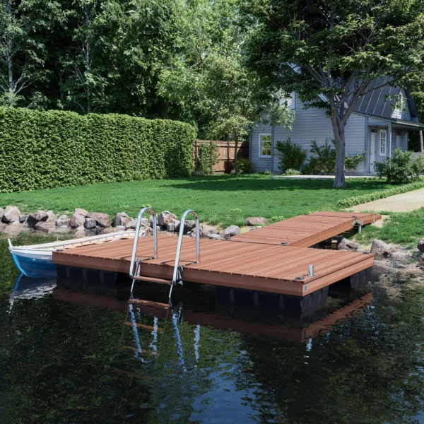 CUUT 244-3 ujuvsild käigusillaga – 2,4×4,0 m pontoonsild puidust laudisega