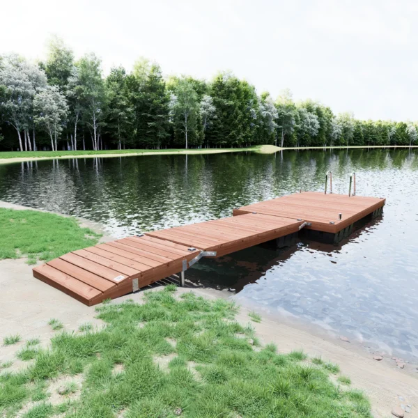 CUUT 244-3.1 ujuvsild käigusillaga – 4,0×2,4 m pontoonsild puidust laudisega