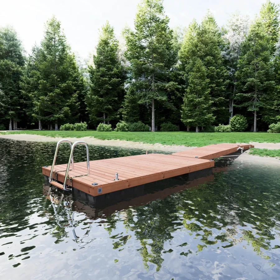 CUUT 244-3.1 ujuvsild käigusillaga – 4,0×2,4 m pontoonsild puidust laudisega