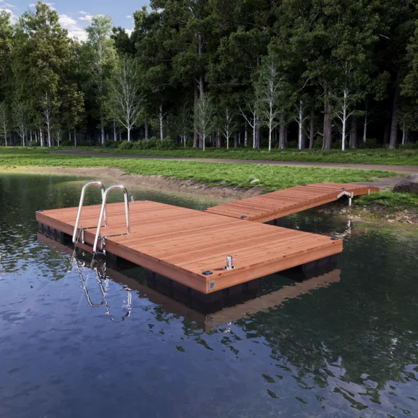 CUUT 245-3 ujuvsild käigusillaga – 2,4×5,0 m pontoonsild puidust laudisega