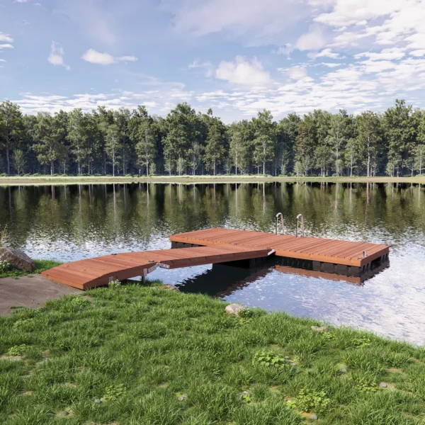 CUUT 246-4 ujuvsild käigusillaga – 2,4×6,0 m pontoonsild puidust laudisega