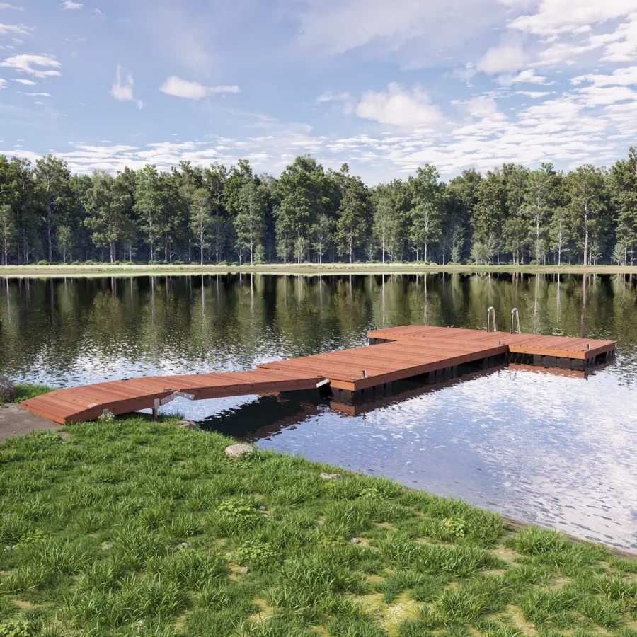 CUUT 248-3 ujuvsild käigusillaga – 2,4×6,0 m pontoonsild 240L pontoonidel