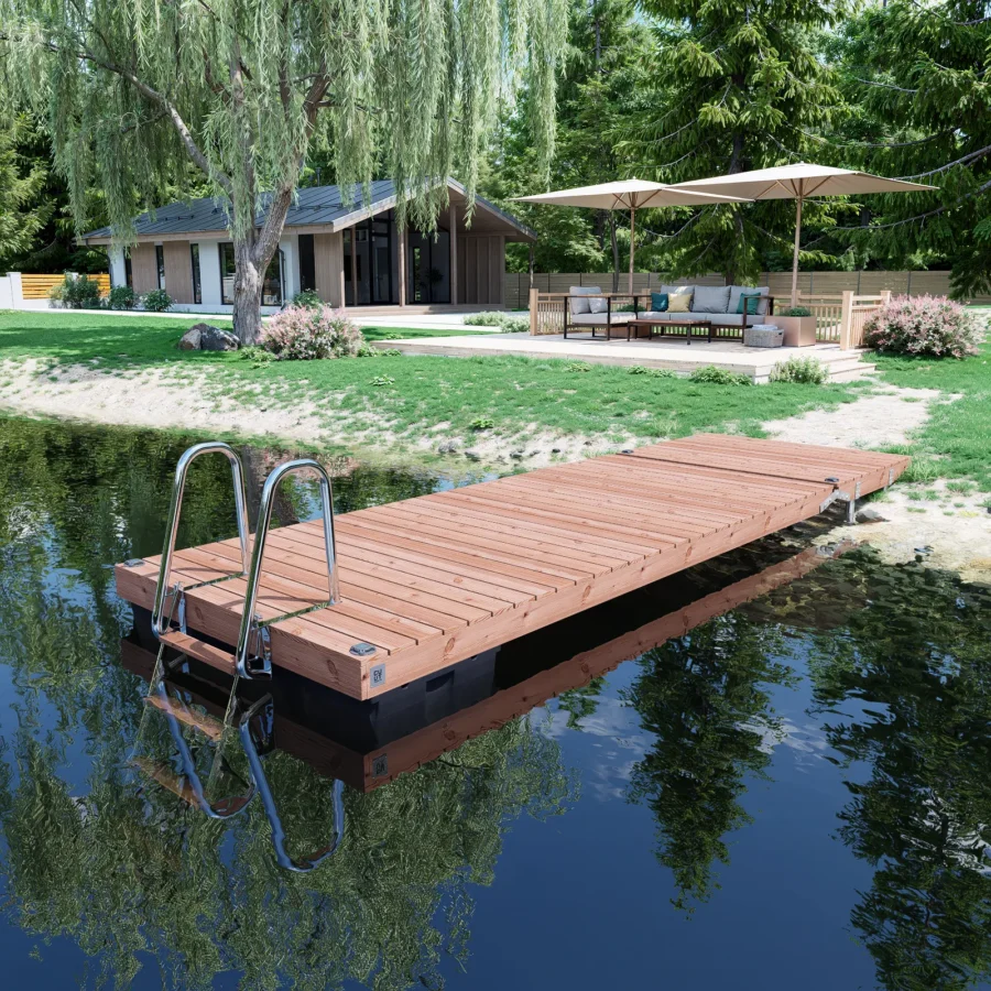 CUUT 401-4.5 ujuvsild 2,0×4,5 m – pontoonsild puidust laudisega