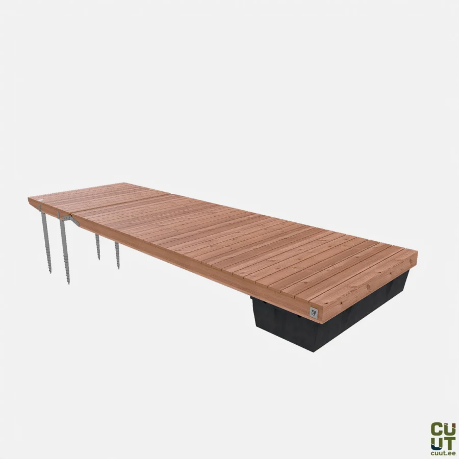 CUUT 401-4.5 ujuvsild 2,0×4,5 m – pontoonsild puidust laudisega