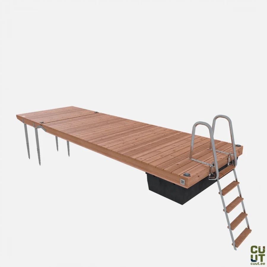 CUUT 401-4.5 ujuvsild 2,0×4,5 m – pontoonsild puidust laudisega