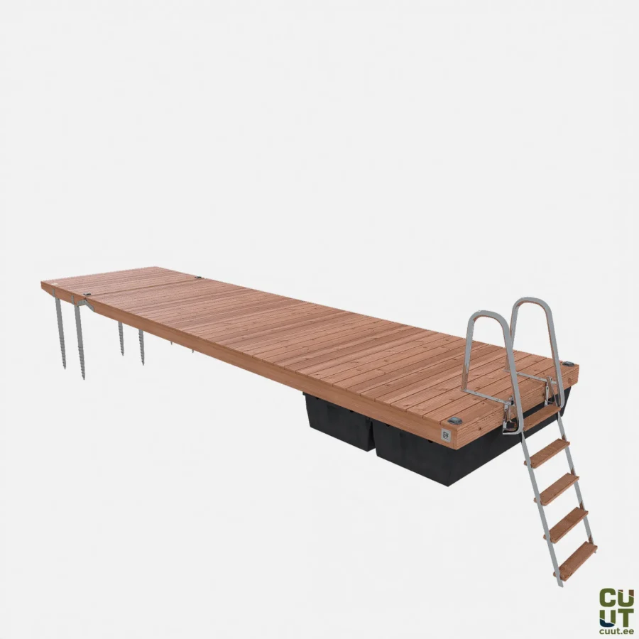 CUUT 401-6 ujuvsild 2,0×6,0 m – pontoonsild puidust laudisega