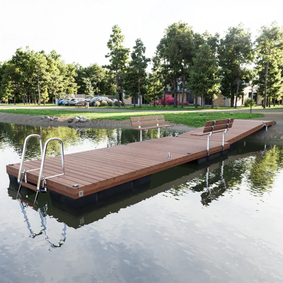 CUUT 476-4.1 ujuvsild käigusillaga – 6,0×2,4 m pontoonsild 475L pontoonidel
